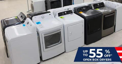 Up to 55% off.1 open box dryers.