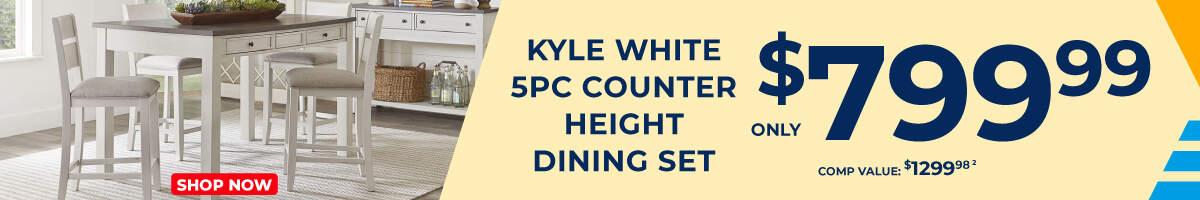 Kyle White 5pc Counter Height Dining Set, Only $799.99 Comp Value $1299.99 1. Shop now.