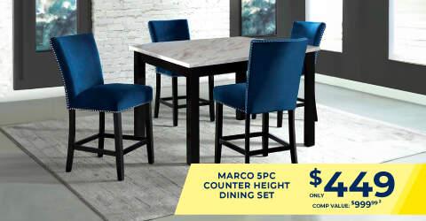 Marco 5PC Counter Height Dining Set only $449 Comp Value 999.99.