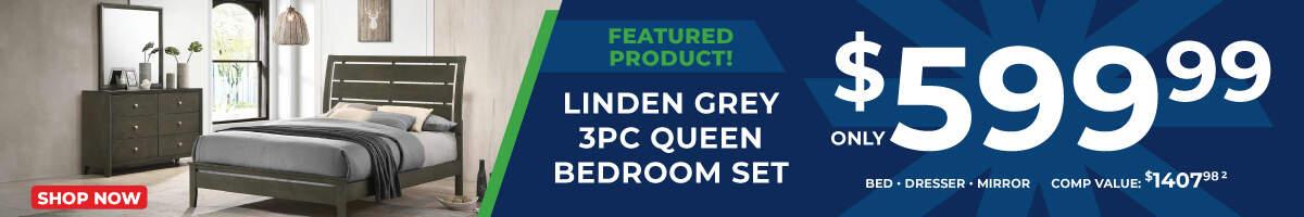 Linden Grey Queen 3pc Bedroom Set only $599.99 comp value Bed, Dresser Mirror. $1,407.98. 2. Shop Now