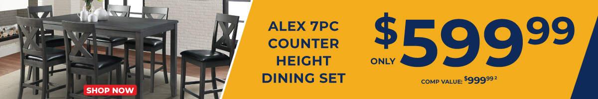 Alex 7PC Counter Height Dining Set, Only $599.99 Comp Value $999.99 1. Shop now.