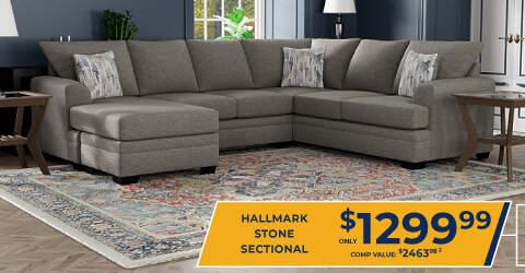 Hallmark stone sectional only $1,299.99 Comp Value $2463.98.2