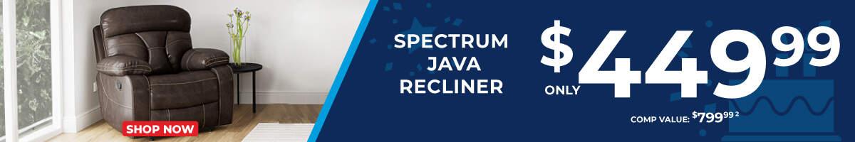 Spectrum Java Recliner Only $449.99. Comp Value $799.99.2.