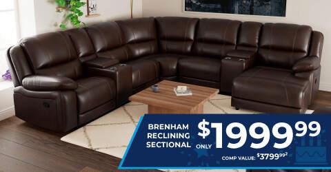 Brenham reclining sectional only 1999.99. Comp value 3799.99.2