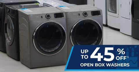 up to 45% 1 off open box washers