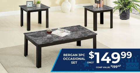 Bergan 3pc occasional set only $149.99. Comp Value 199.99.2.