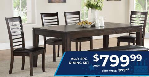 Ally 5pc Dining set only $799.99. Comp Value $979.99.2.