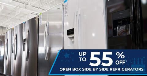 up to 55% off open box side by side refrigerators