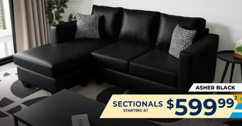 Asher Black. Sectionals starting at 599.99.2