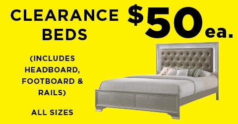 Clearance Beds $50 ea. Includes (headboards, footboards, & rails) all Sizes