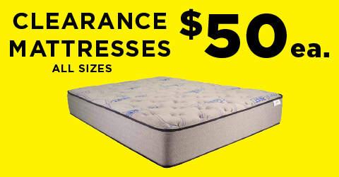 Clearance Mattresses. $50 ea. All Sizes