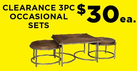 Clearance 3pc Occasional Sets $30 ea