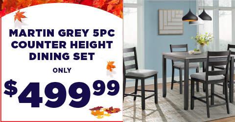 Martin Grey 5pc Counter Height Dining Set only $499.99