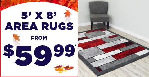 5' x 8' Area Rugs from $59.99