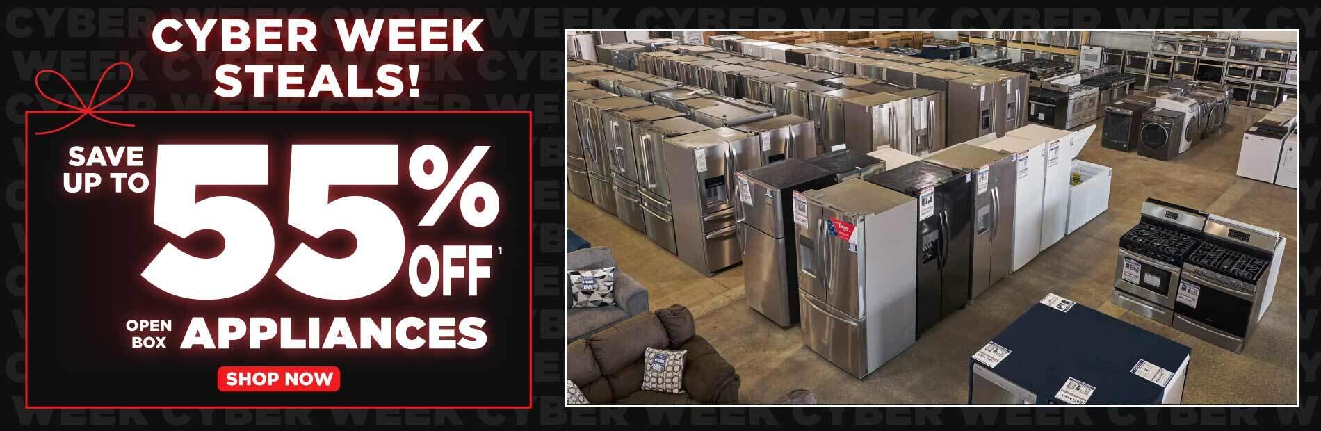 Cyber Week Steals! Save up to 55% off 1 open box Appliances. Shop Now