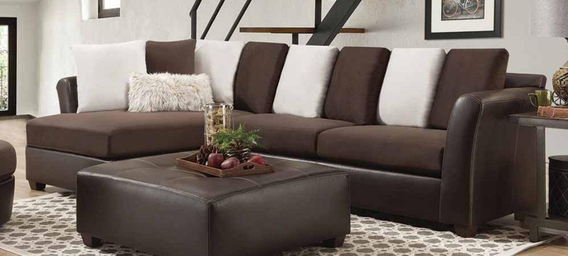 Brown and white sectional from American Freight
