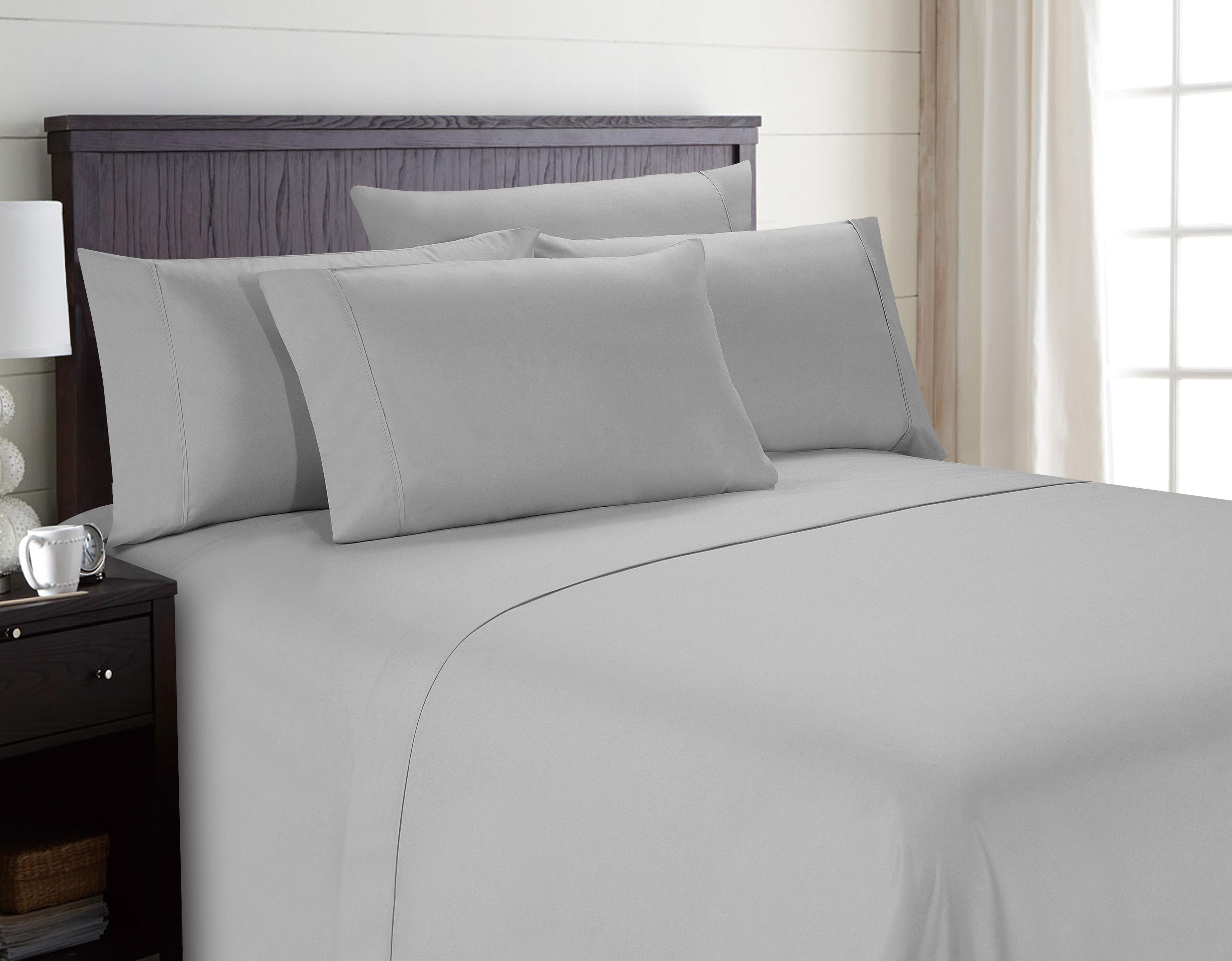 dreamGUARD Microfiber Bed Sheet Set - King, Silver