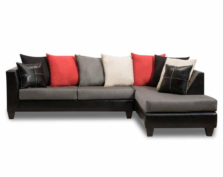 Jefferson Black 2-piece Sectional with Chaise