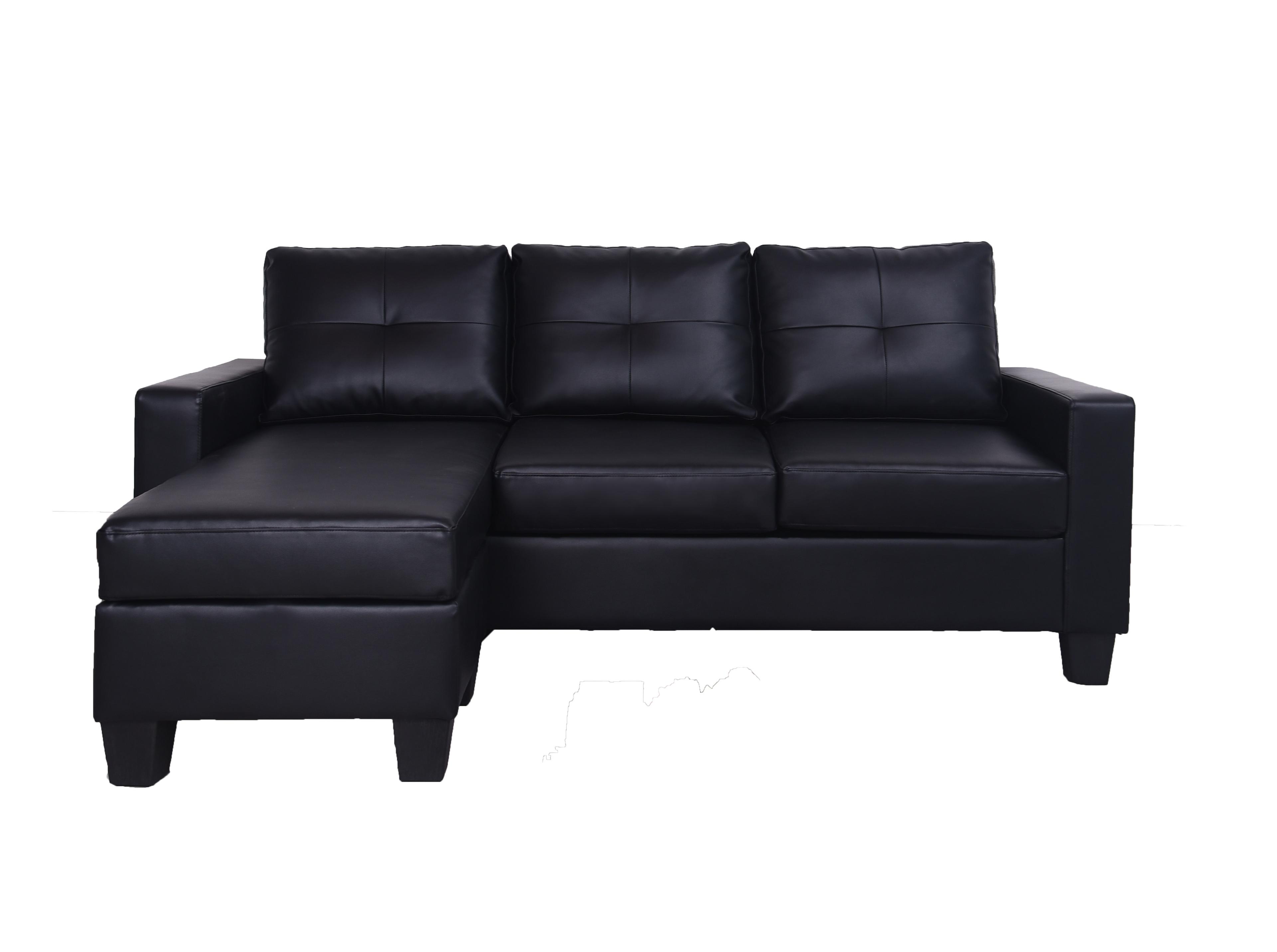 Max Black 2-piece Sectional with Chaise