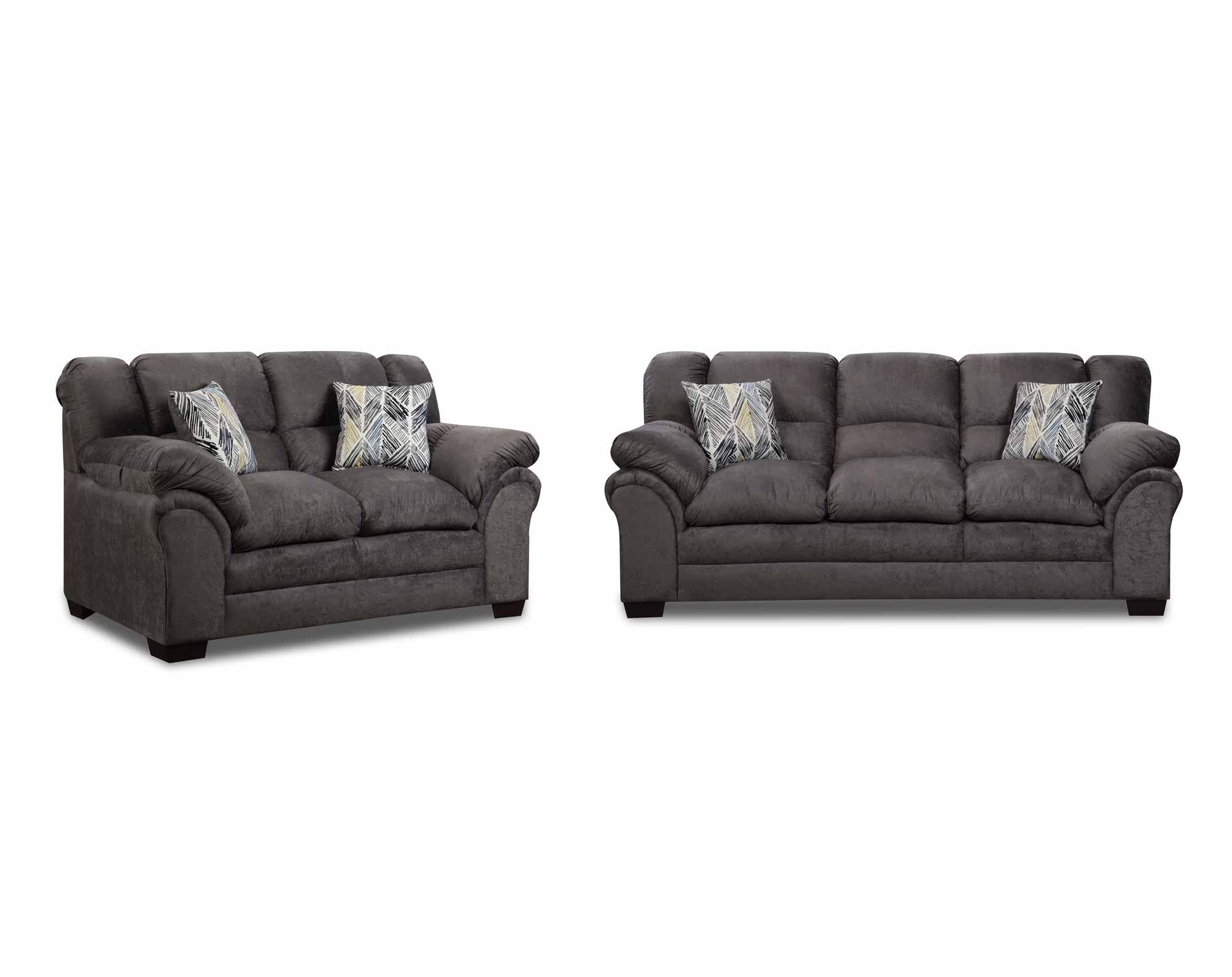 Crushed Grey Sofa & Loveseat Set