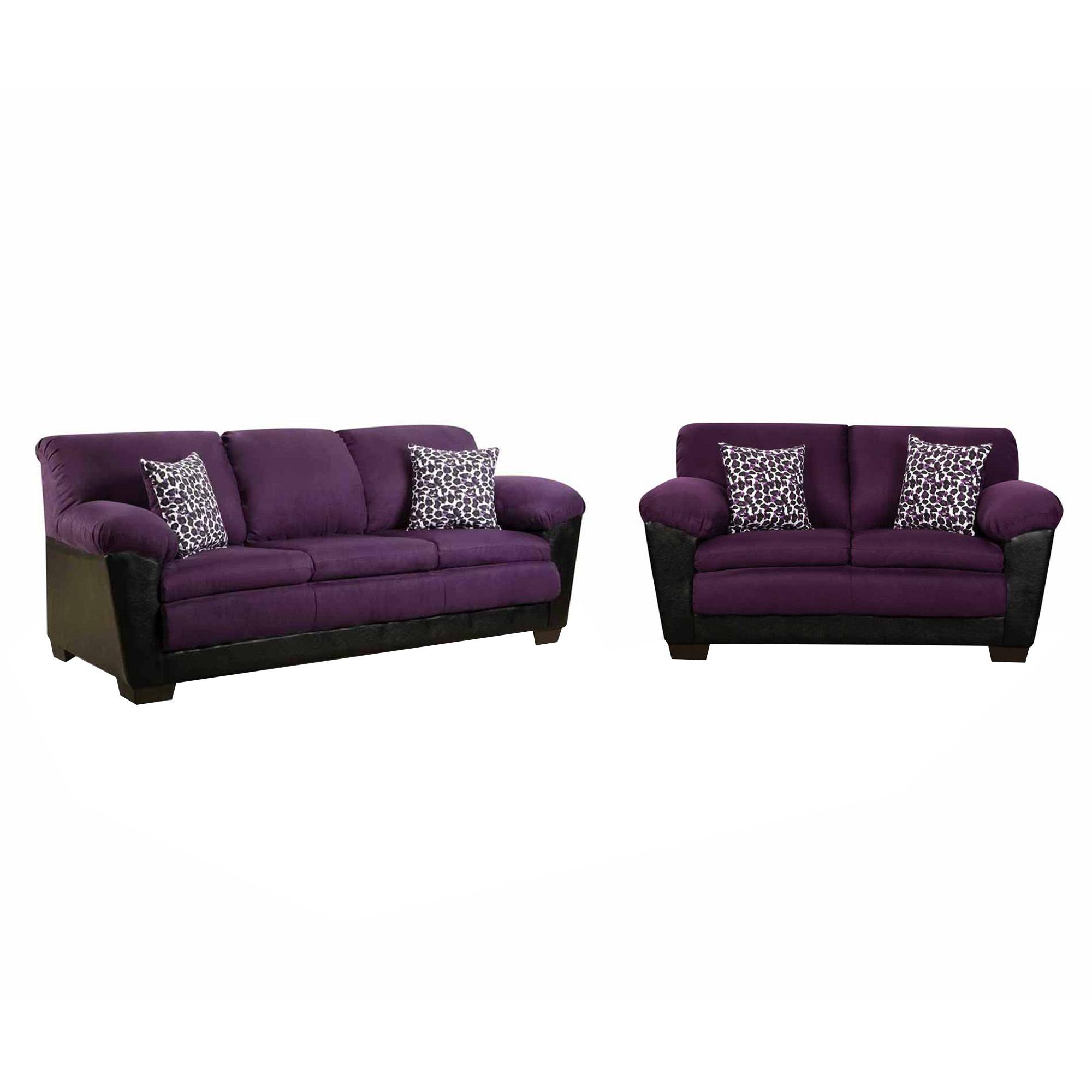 Sierra Purple Sofa & Loveseat Set