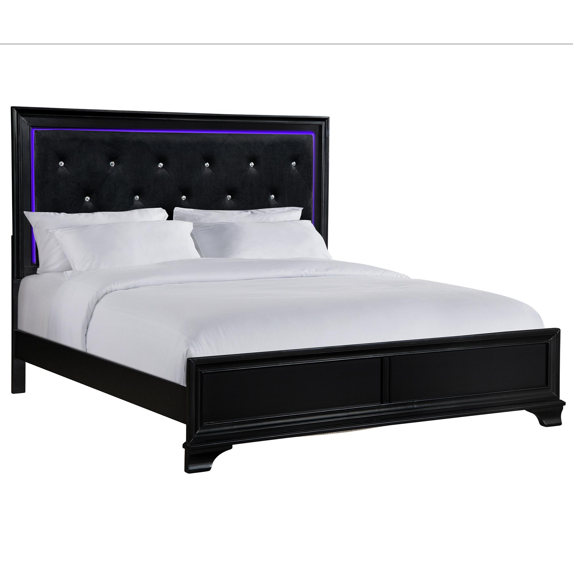 Brooklyn Black Queen Bed with LED Lighting