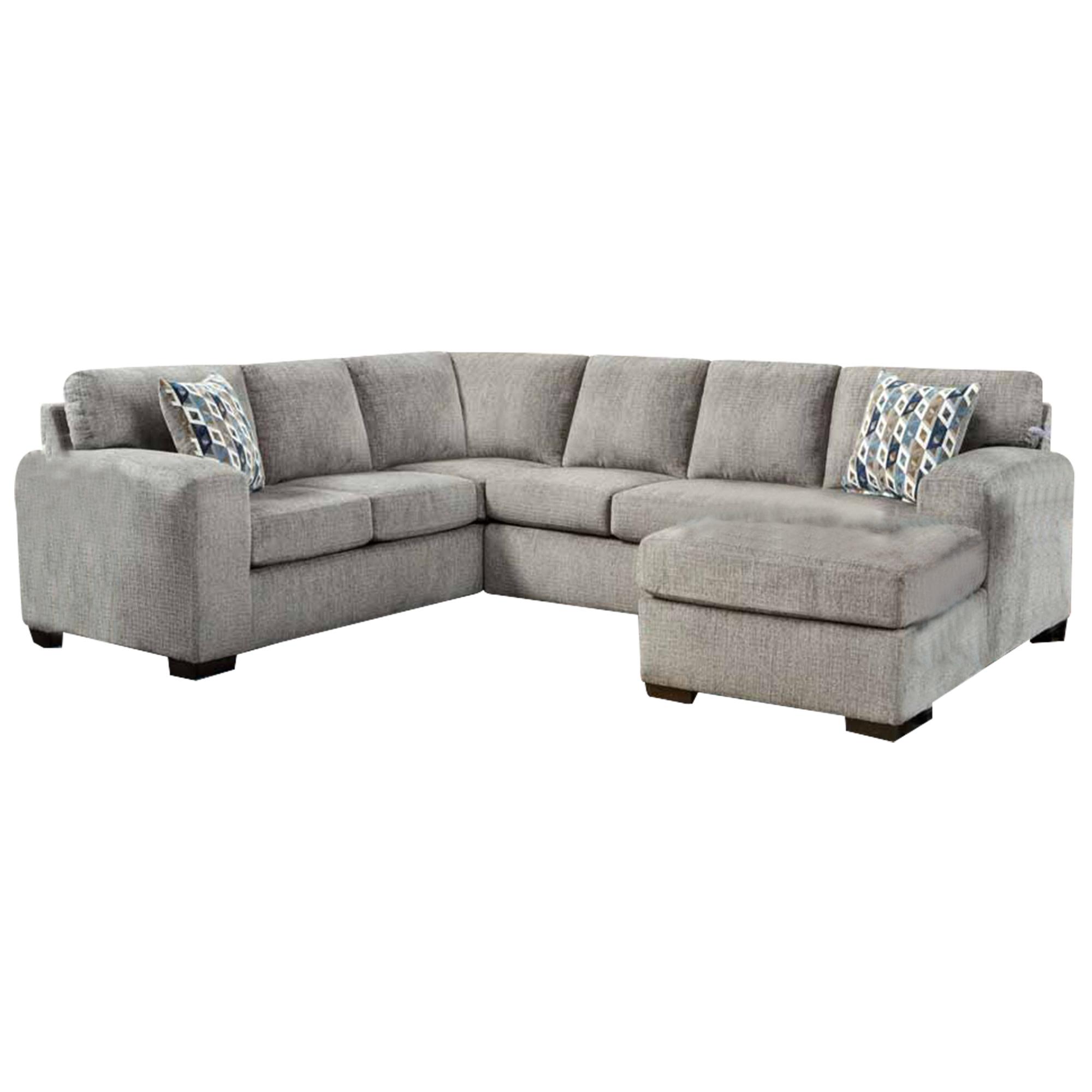 Silverton Grey 3-piece Sectional with Floating Ottoman