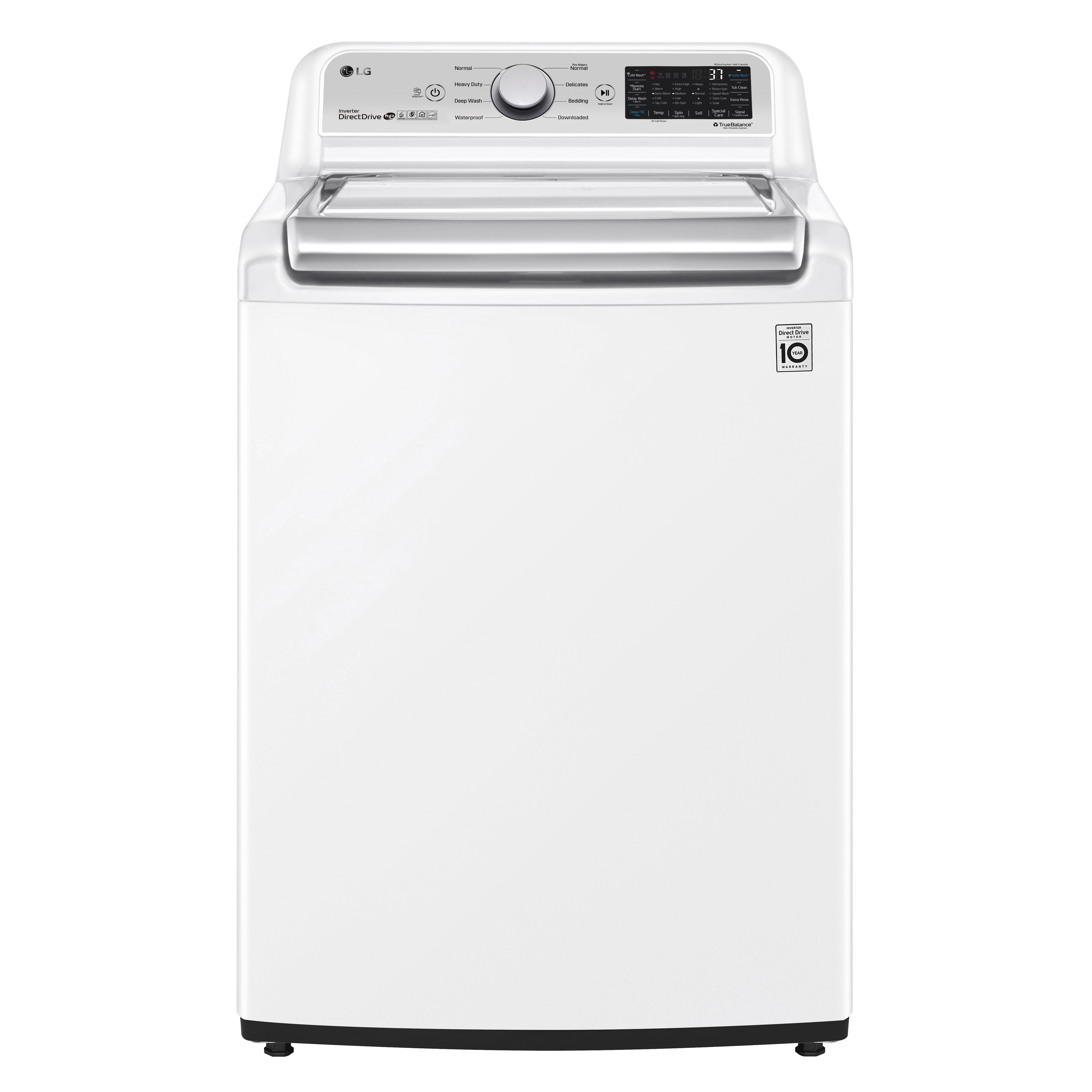 LG WT7305CW 4.8 Cu. Ft. High-Efficiency Top Load Washer with 4-Way Agitator and TurboWashxad 3D  in White