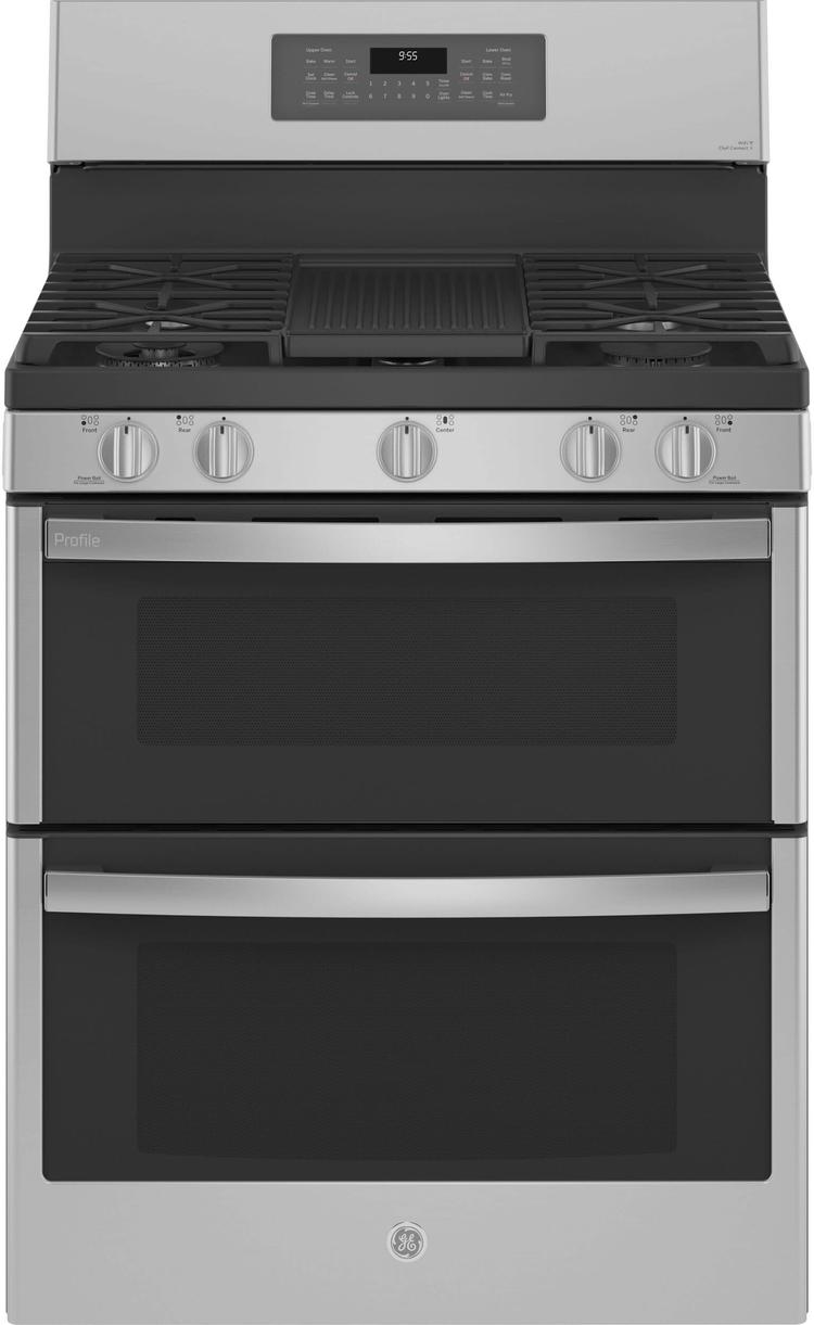 GE Profile™ PGB965YPFS 30" Free-Standing Gas Double Oven Range