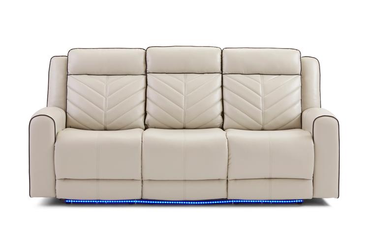 Optima Ivory Reclining Sofa with LED