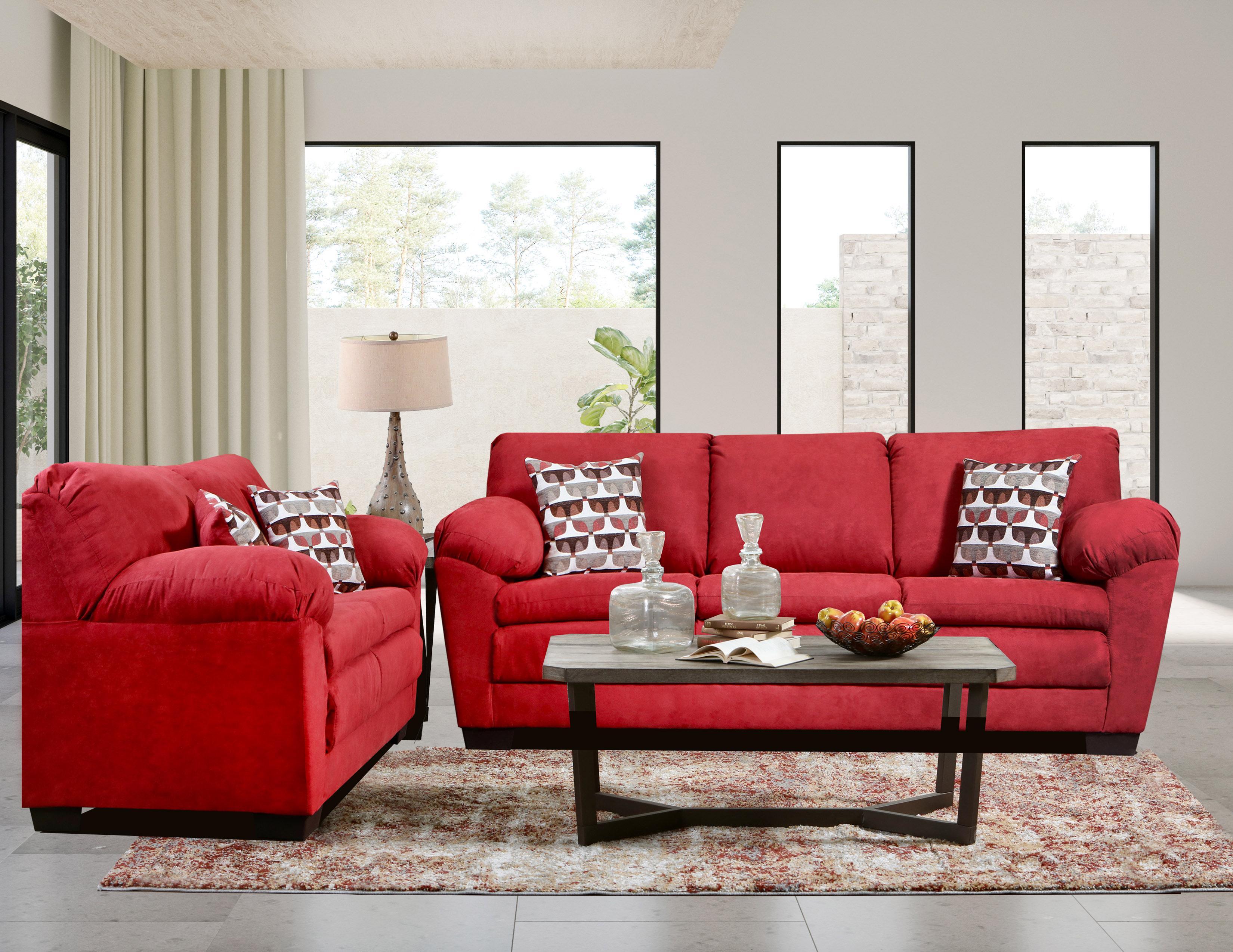 Adobe Red Sofa & Loveseat Set
