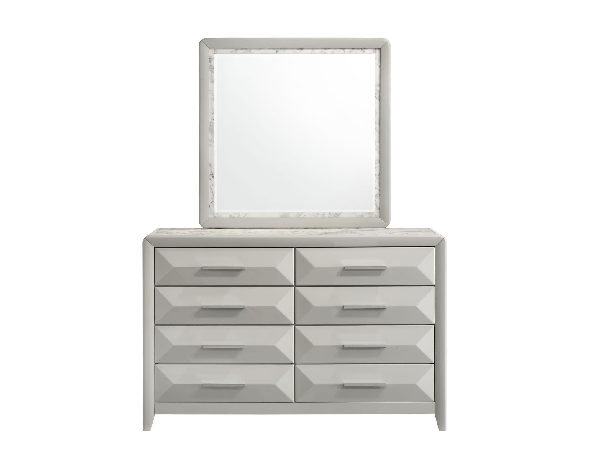 Cascade Grey Dresser and Mirror