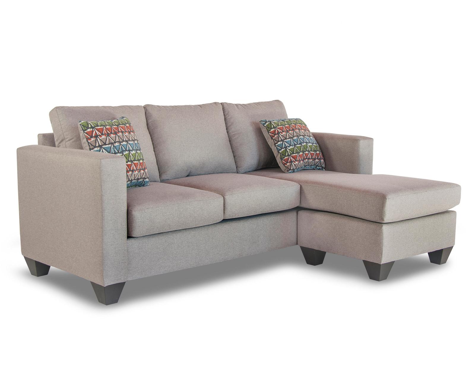 Asher Beige 2-Piece Sofa Chaise With Reversible Ottoman
