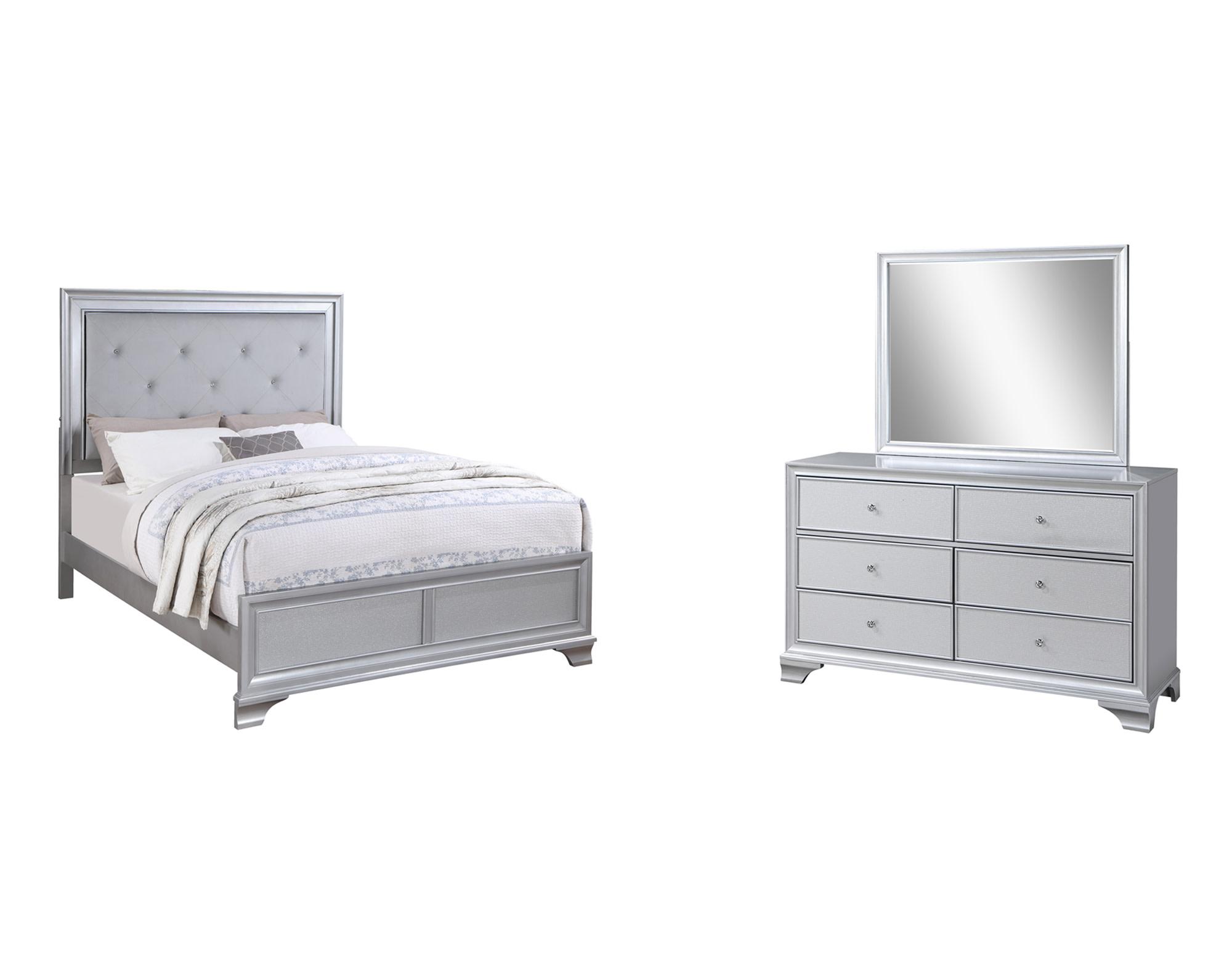 Gemma Silver Queen 3PC Bedroom Set with LED