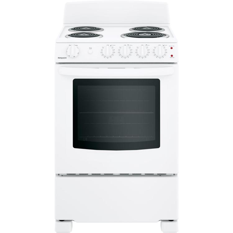 Hotpoint RAS240DMWW 24" Free-Standing Front-Control Electric Range - White