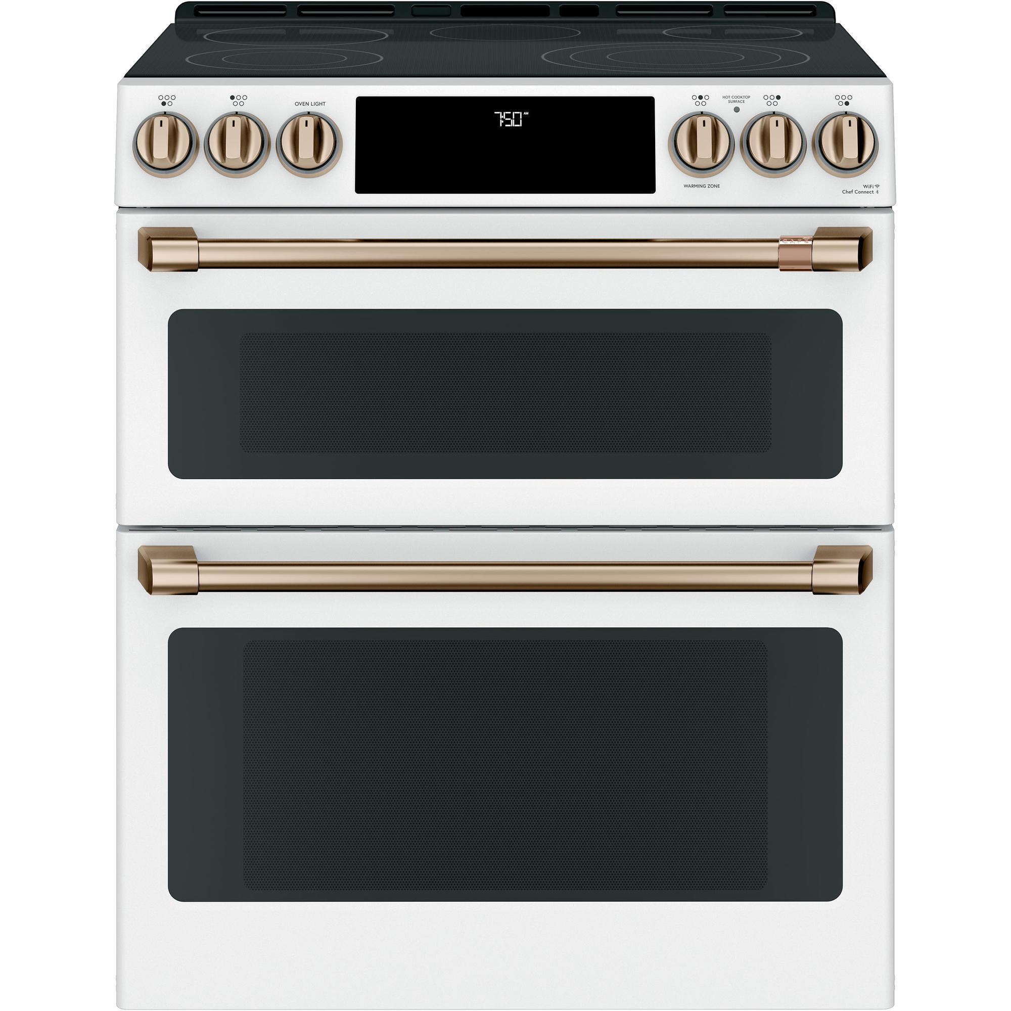 Cafe Café CES750P4MW2 30" Slide-In Radiant and Convection Double Oven Range - Matte White