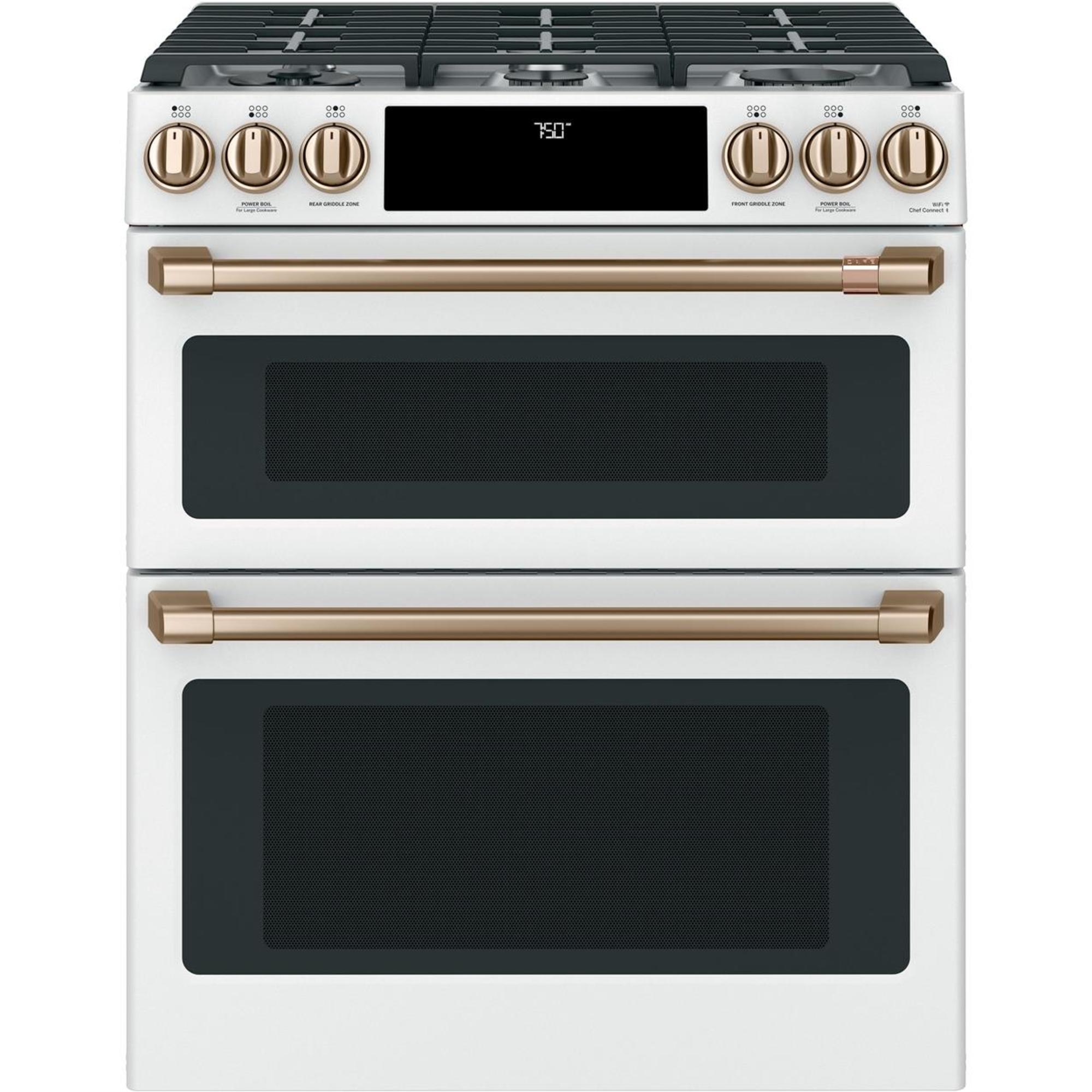 Cafe Café CGS750P4MW2 30" Slide-In Gas Double Oven with Convection Range - Matte White