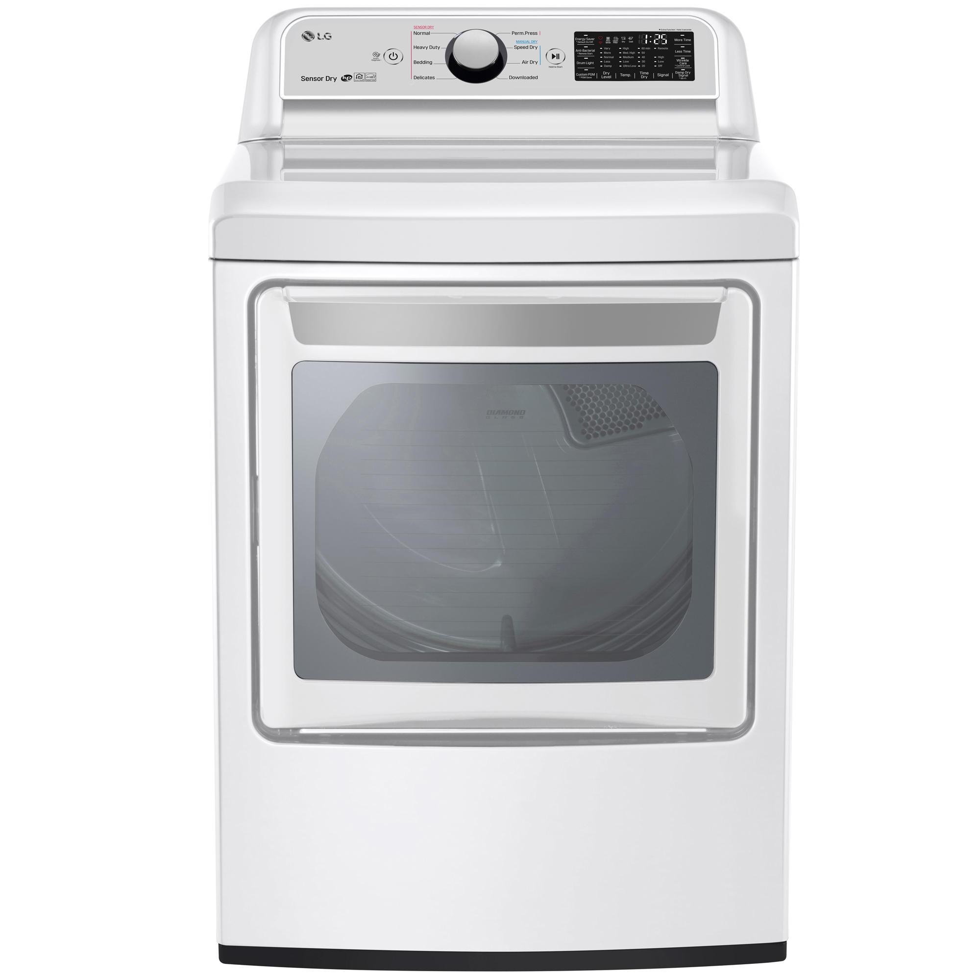 LG DLG7301WE 7.3 Cu. Ft. Smart Wi-Fi Enabled Rear Control Gas Dryer w/ EasyLoad  Door – White