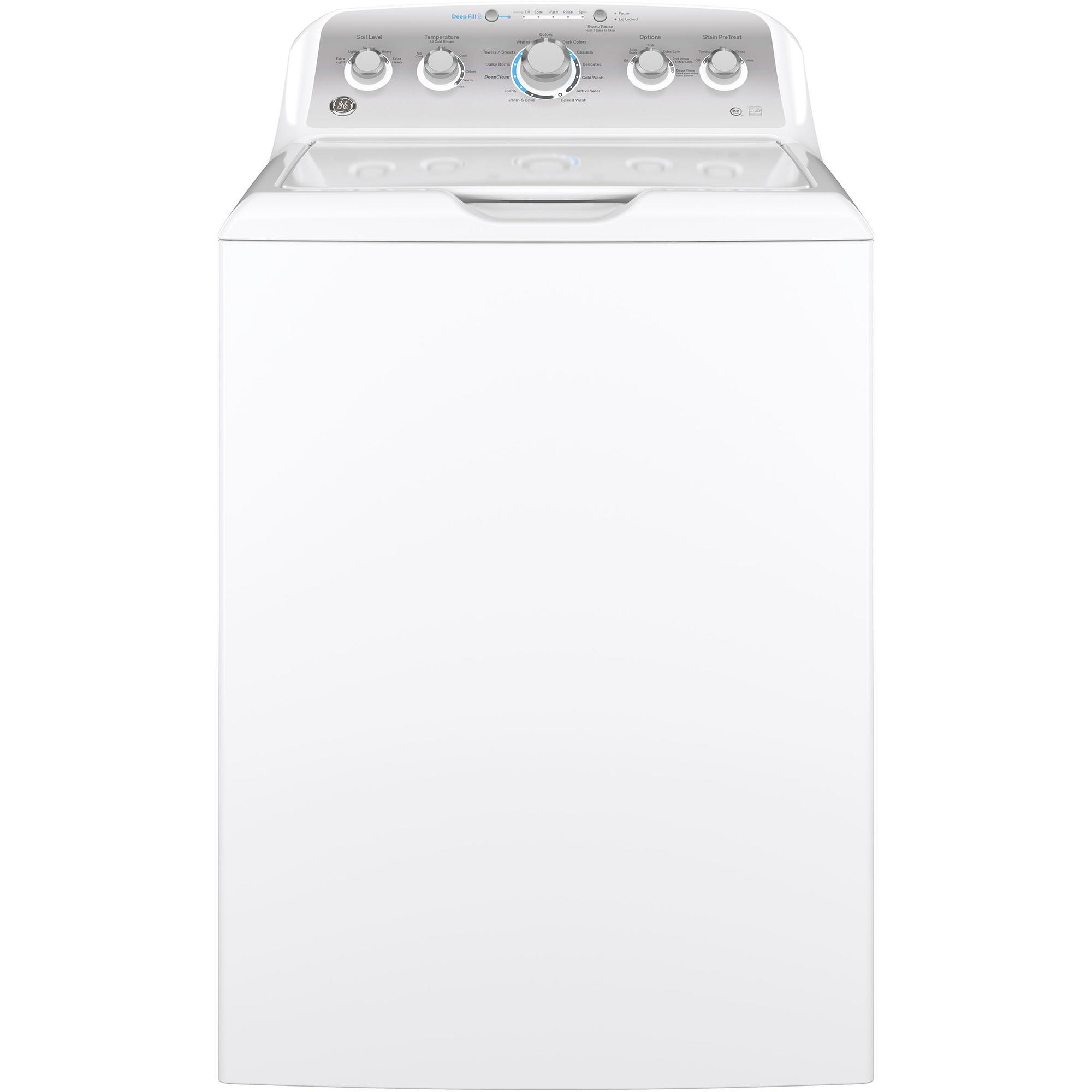 GE Appliances GTW500ASNWS 4.6 cu. ft. Washer with Stainless Steel Basket - White