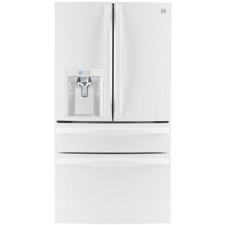 Kenmore Elite 72482 29.9 Cu. Ft. 4-Door Bottom-Freezer Refrigerator w/Dispenser - White