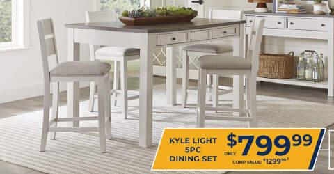 Kyle Light 5pc Dining Set only $799.99 comp value $1,299.99 2